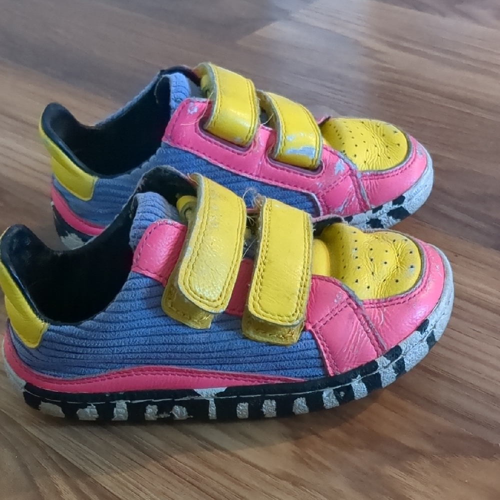 Paper Crane Yellow and Pink Kids Sneakers